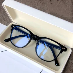 Gafas para miopía con acabado para hombres y mujeres, montura ovalada Vintage, gafas con bloqueo de luz azul, gafas para miopía de menos de 0 a-6,0