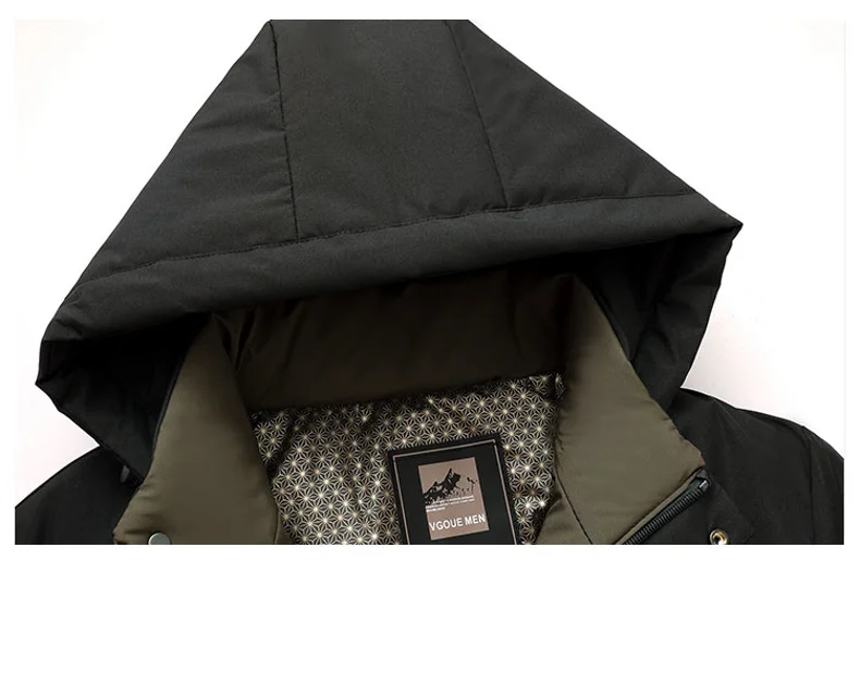 Winter Thicken Windproof Men Parkas Fashion Comfortable Warm Outerwear Solid Color Hooded Zipper Male Clothes Casual All-match