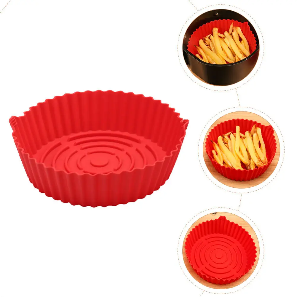 Non-Stick Air Fryer Silicone Pot Double Handle Reusable Baking Pan Easy Clean Mat Kitchen Accessory - view 3