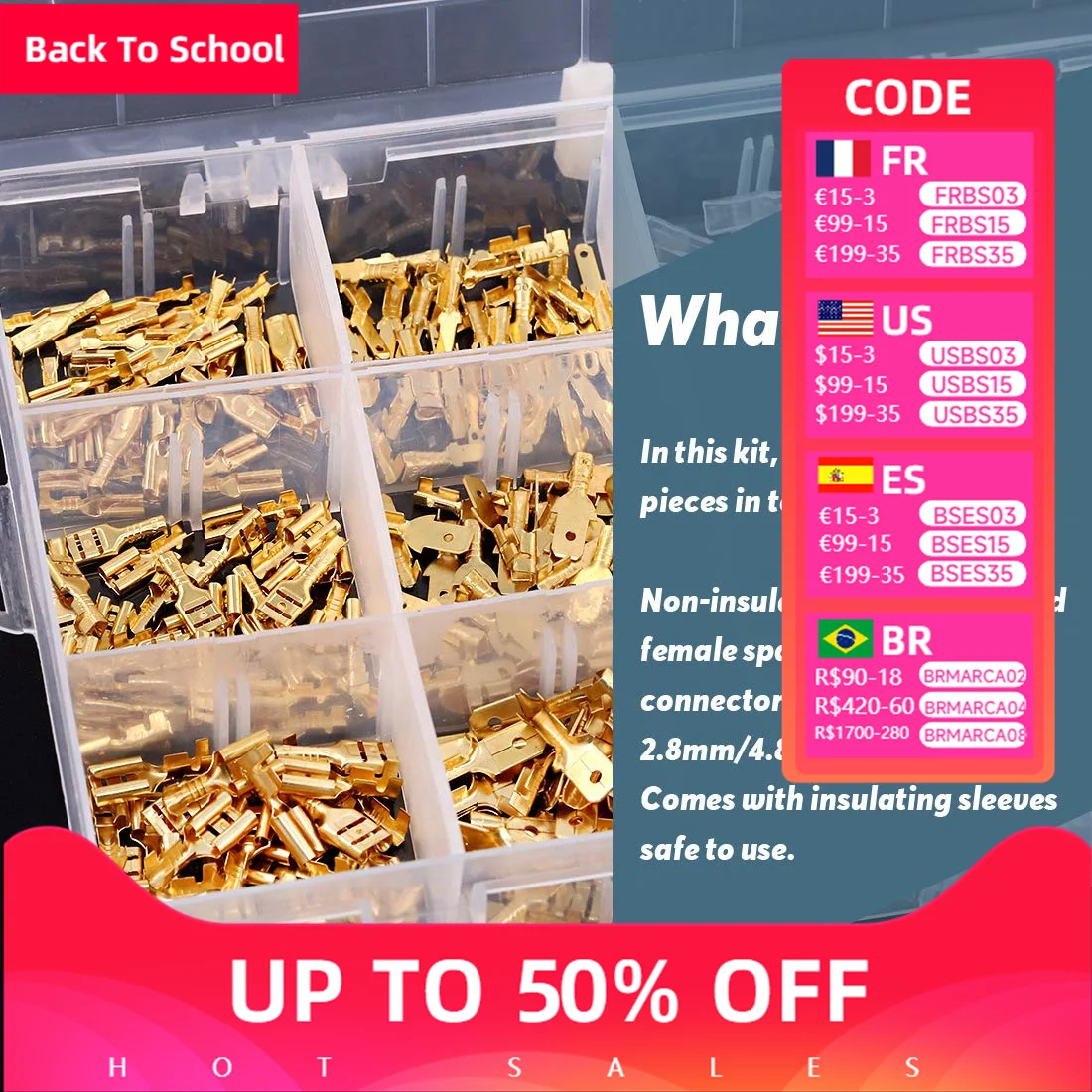 

720 шт. 2,8 мм 4,8 мм 6,3 мм мужской и женский проводной лопаточный разъем и комплект изолирующей втулки, обжимной терминал для медного провода