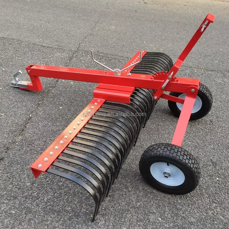 High Quality Atv Attachment Landscape Stick Rake Tow Behind Atv and Utv for Sale