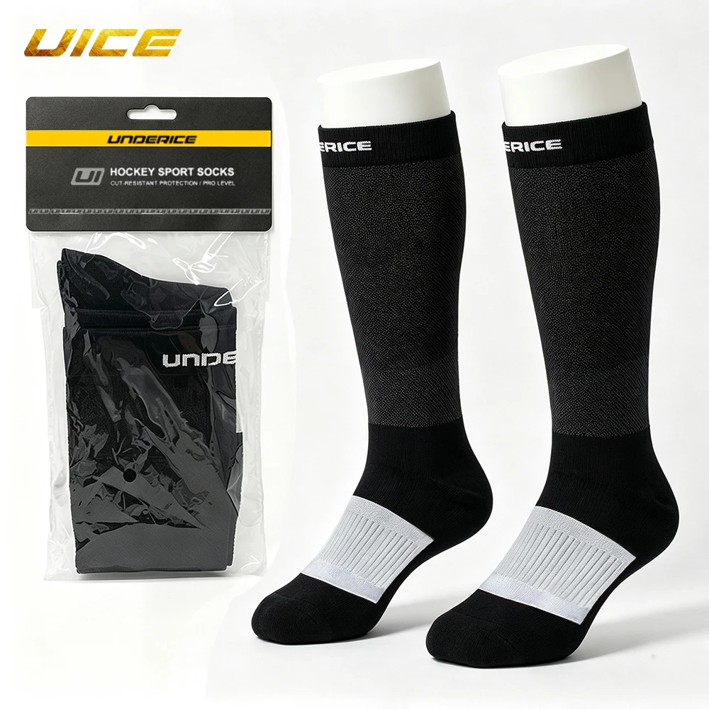 M/L 360 ° Schnittfeste Hockeysocken, feuchtigkeitsableitend, mit nahtloser Zehenpartie für Eishockey, Skifahren, Radfahren, Fußball, Sportsocken – Detail 16