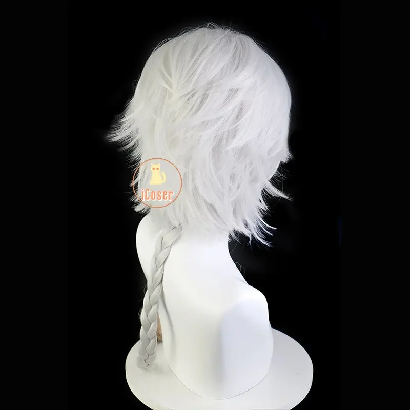 شعر مستعار تنكري أبيض قصير الشعر ، غطاء رأس قصير على شكل ذيل حصان ، الصبي الملاك ، الكلاب الضالة أنيمي بونجو ، الجوجول ، تحلل الصبي الملاك ، 4