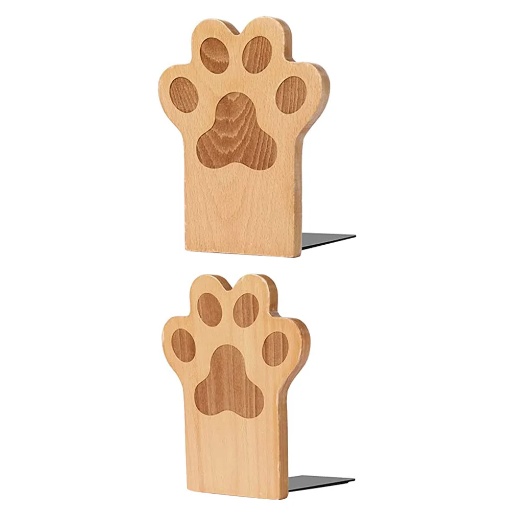 

2pcs Wooden Bookend Desk Organizer Book Stand Display Storage Baffle Office Home Coffee Shop Decoration Magazine Holder Modern