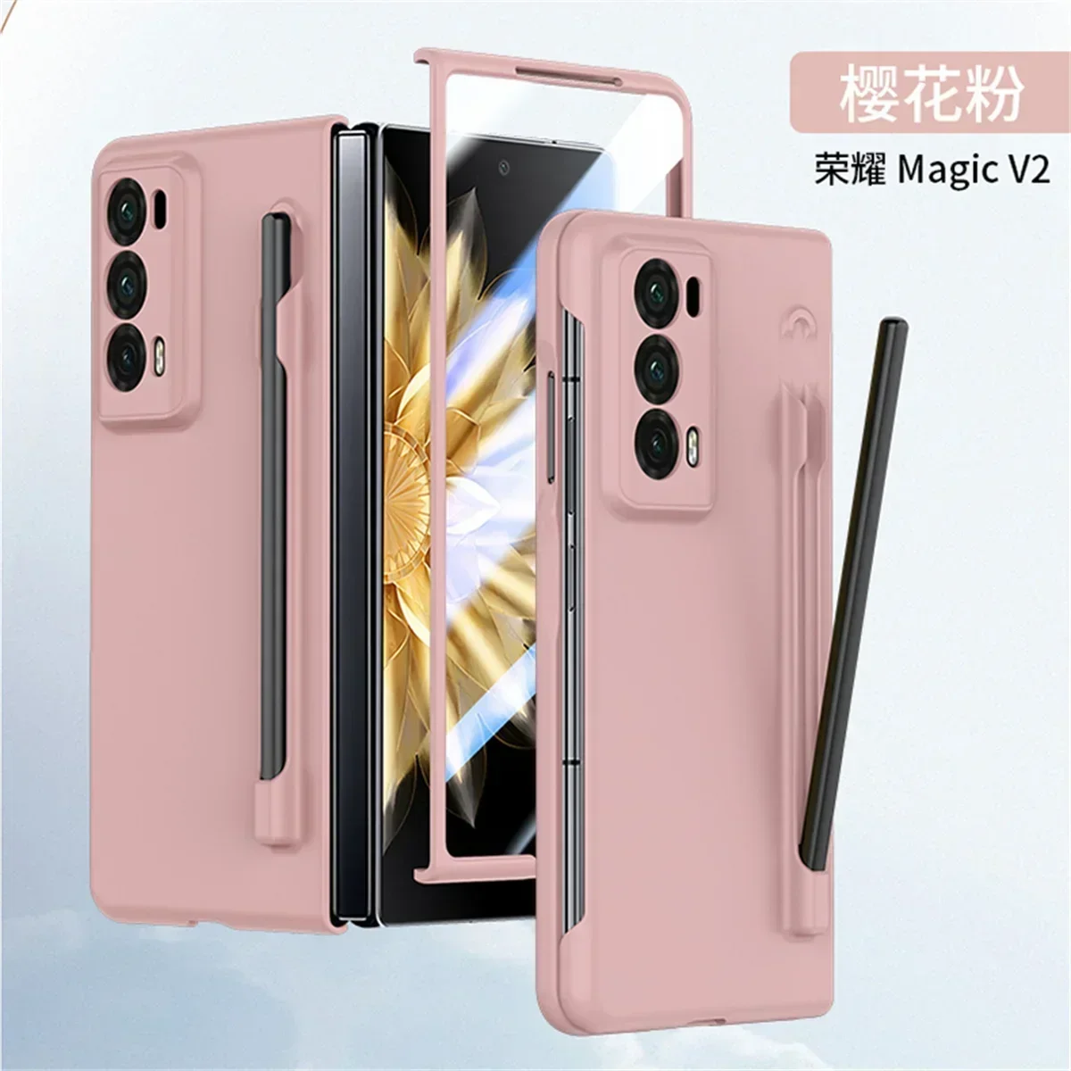 Matte Armor Handyhülle für Honor Magic V3 V2 VS2 PC, Hartschalenschutz, stoßfester Filmschutz mit S-Stifthalter-Abdeckung – Detail 8