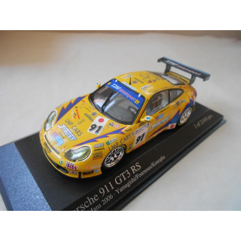 

Литой под давлением масштаб 1:43 Mini Cut Porsche 911GT3 2006 Le Mans T2M Team 91 модель автомобиля из сплава, Коллекционная игрушка, подарок, сувенирный дисплей