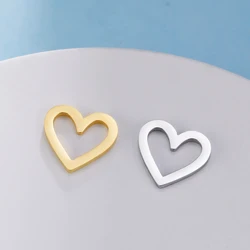 EUEAVAN 5pcs Hollow Heart Charms Stainless Steel Pendant for Necklace Bracelet Jewelry Making Supplies Wholesale DIY Gifts