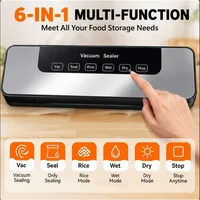 Purple Light Vacuum Sealer Machine, 6-in-1 Food Sealer with Strong Suction, Vacuum Packaging Machine for Meat, Vegetables
