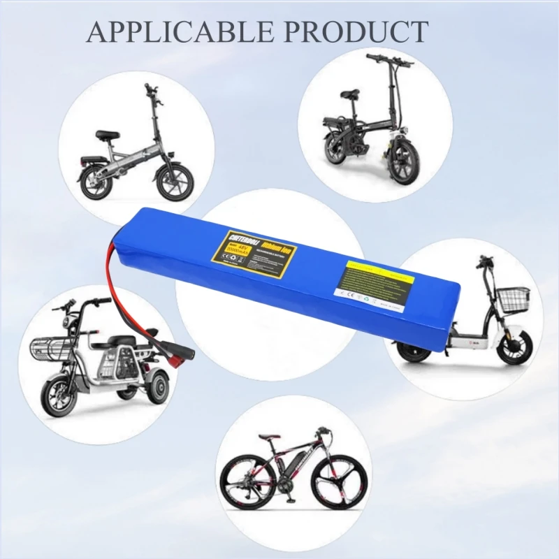 ALEVIY 48V 14Ah 13S3P suitable for 500W-7500W electric commuting tool battery, DC-T plug 18650 rechargeable lithium battery pack