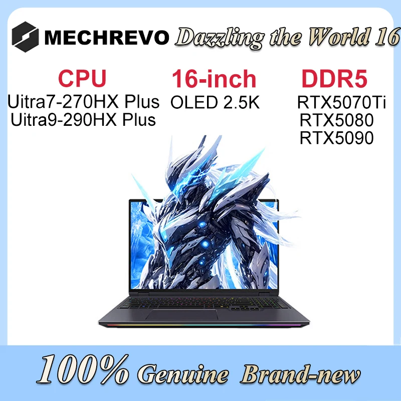2026 MECHREVO Gaming Laptops Dazzling the World 16 Uitra7-270HX/Uitra9-290HXP Plus RTX5070Ti/5080/5090 240Hz OLED Sports Notebok