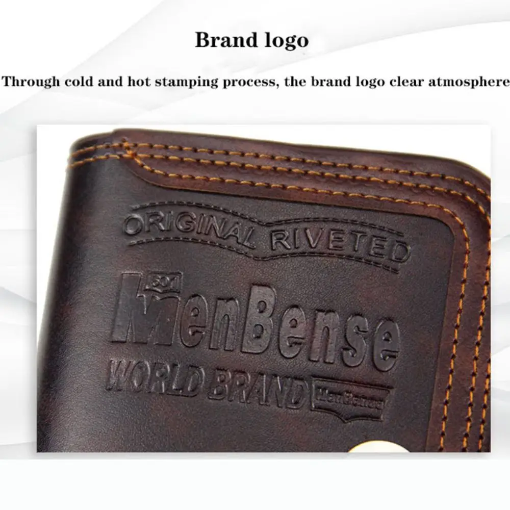 PU leather Vintage Gift Black Brown Pocket Business Coin Purse Men Wallets Card Holders Male Purse