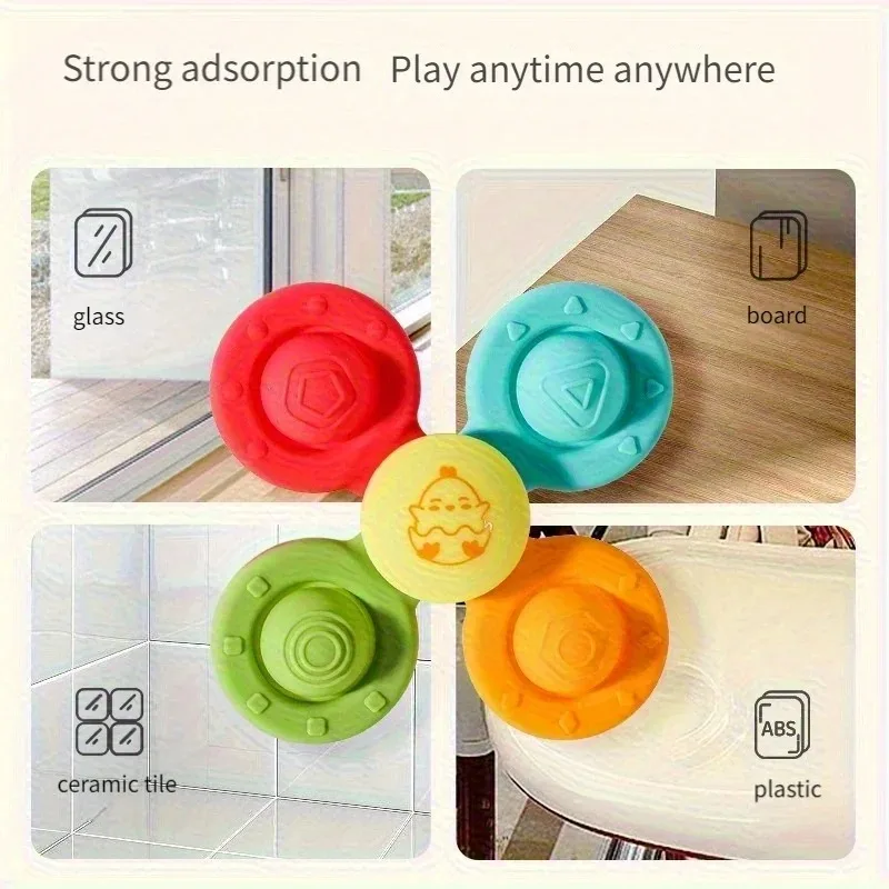 Must-Have Parent Hack! Suction Spinner Toy - Stays Put on Highchairs, Soothing Spinning & Chewing Fun for Babies