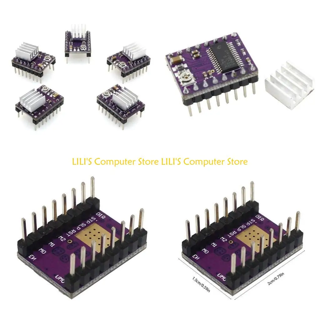 

A52B New for PoP Print DRV8825 Stepper Motor Driver Module 4 Layer with Mini Heatsink