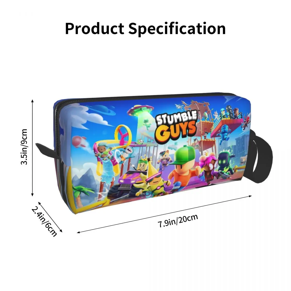 Stumble Guys Large Makeup Bag Beauty Pouch Travel Cosmetic Bags Cartoon Game Portable Toiletry Bag for Women