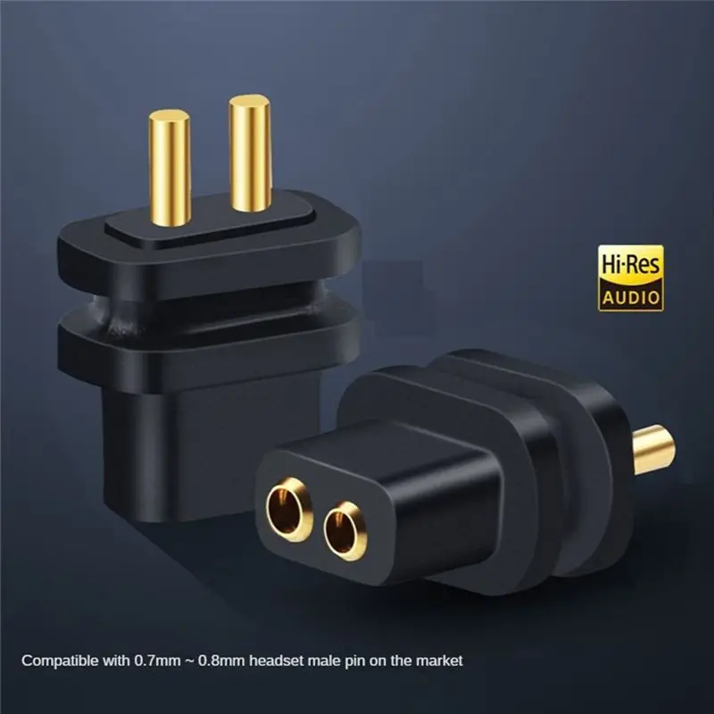 2 Pcs 2 Pin 0.78Mm Female Socket Earphone Convex Female Socket For 0.7-0.8Mm Male Pin Black