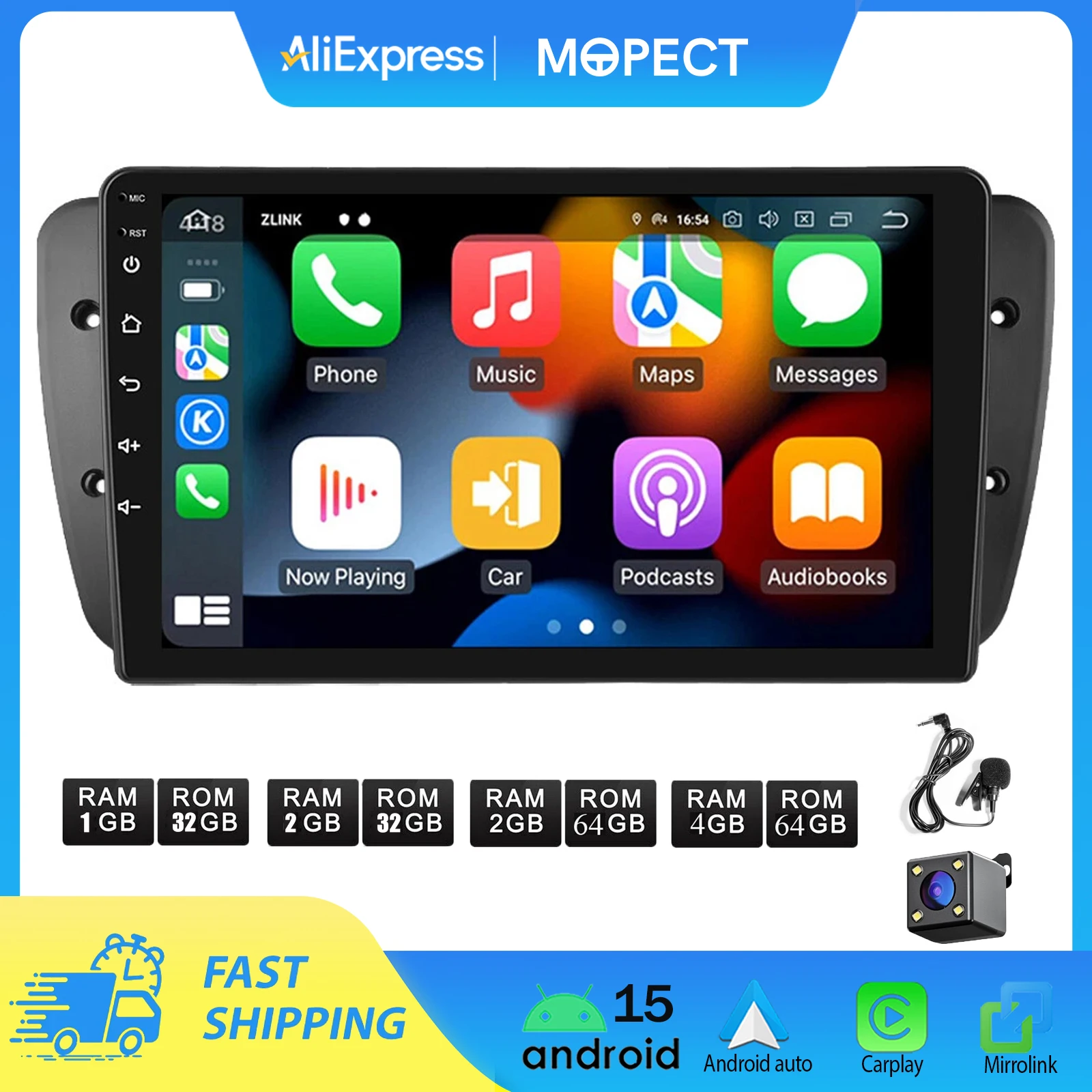 9 Zoll Android Auto Radio für Seat Ibiza MK4 6J 2008-2015 Multimedia-Player CarPlay Android Auto GPS BT WIFI Auto-Headunit