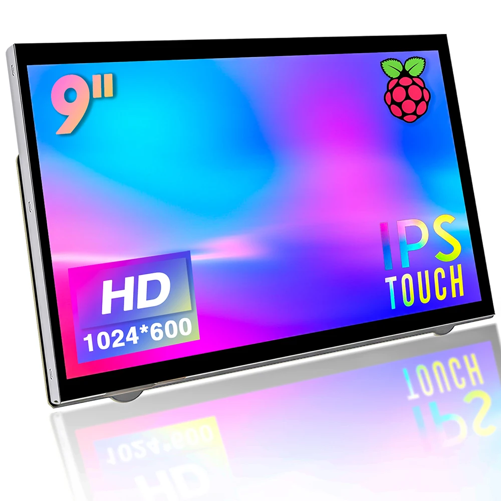 

9-дюймовый портативный монитор IPS HD 1024x600 с сенсорным экраном, игровой монитор для ПК, Raspberry Switch Xbox PS3, расширенный экран 4 секунды