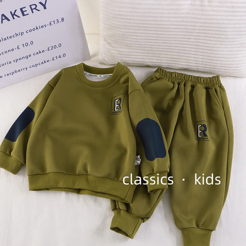 

Spring Children Boy Clothes Set Kid Girl Side Stripe Letter Sweater and Pants Suit Teenage Top Bottom 2 Pieces Outfits Tracksuit