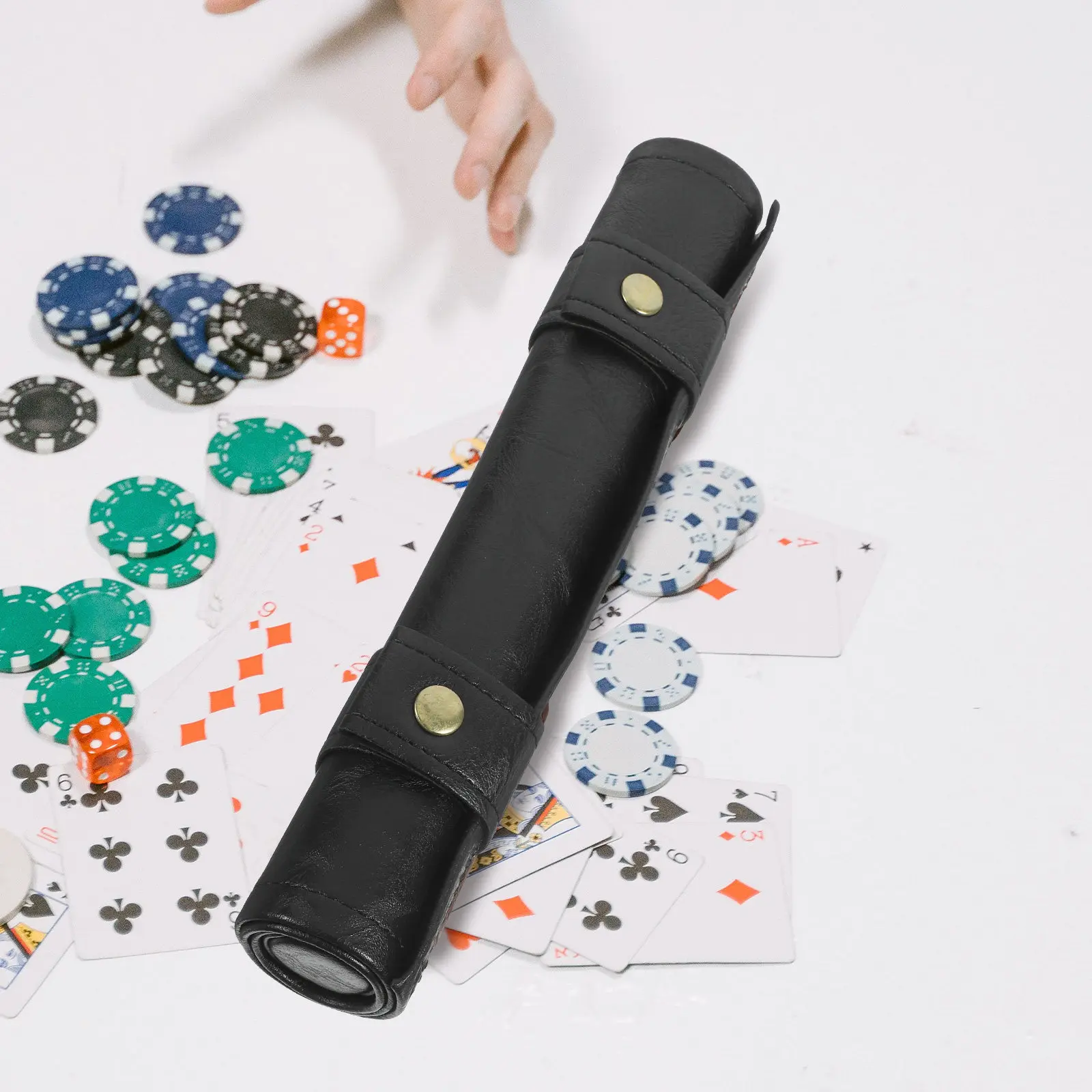 

PU Retro Storage Roll Bag Foldable Zippered Portable Travel Organizer Pouch Foldable Roll Bag