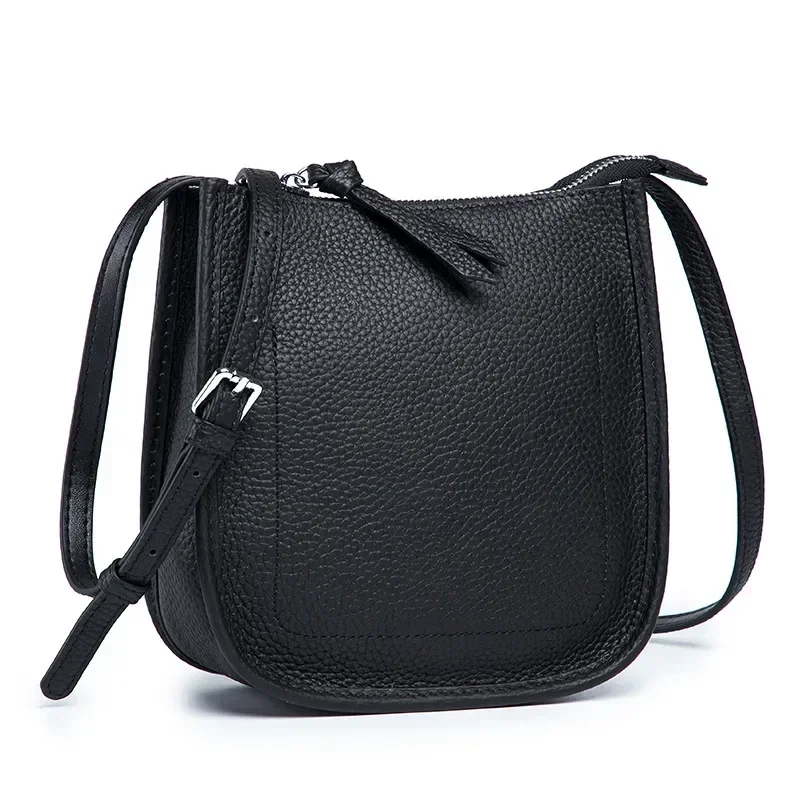 High Quality Genuine Leather Shoulder Bag Women Solid Color Simple Casual Cowhide Crossbody Bag New In Fashion Small Female Bags
