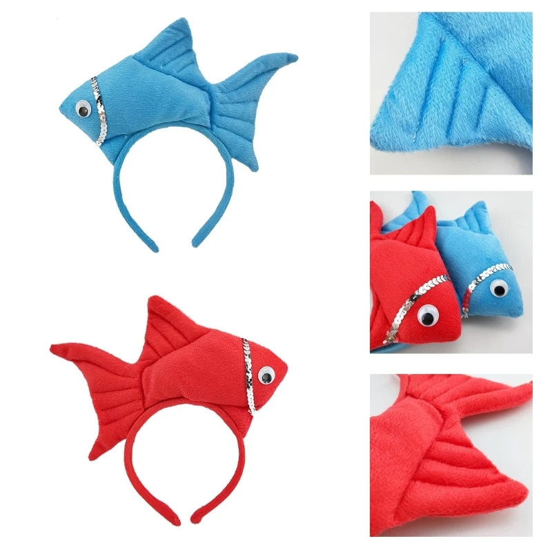 Cartoon Stuffed Fish Shape Headband Multiple Color Halloween Party Hair Hoop
