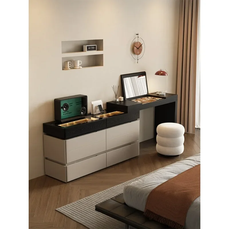

Italian minimalist dresser chest cabinet integrated cabinet modern bedroom simple bedside makeup table storage cabinet