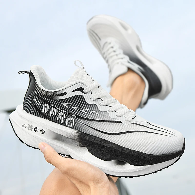 Men's Sports Shoes Sneakers Carbon Plate Running Shoes Male Marathon Racing Shock-absorbing Athletics Training Shoes for Women