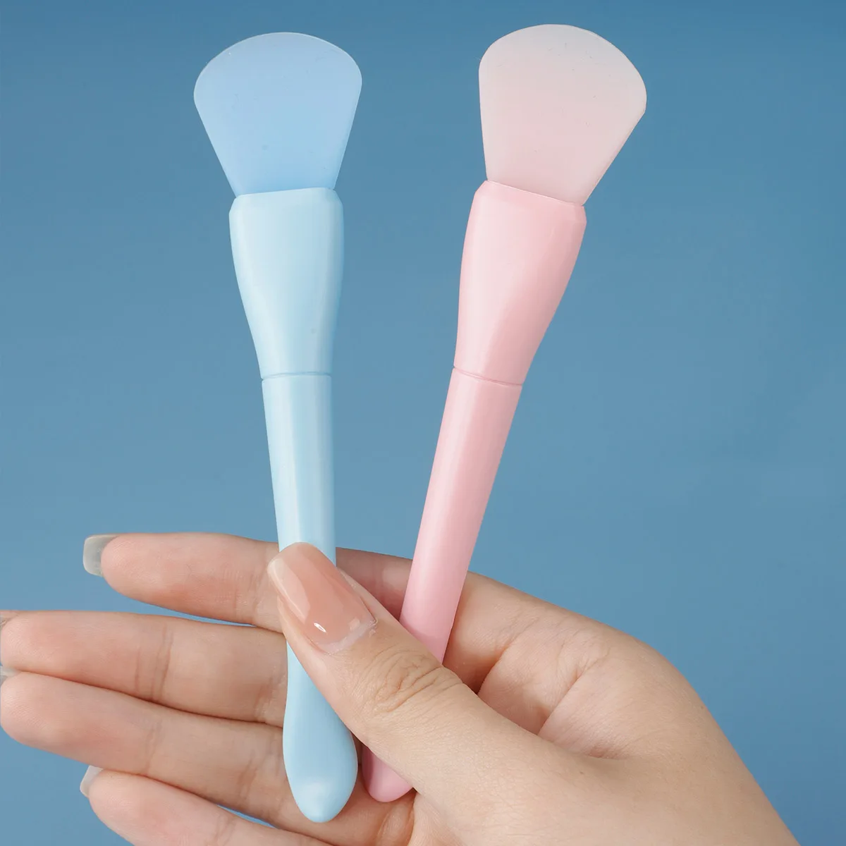 Nowy produkt z łyżką do kopania podwójna głowica silikonowa szczotka do maski silikonowa miękka głowica szczotka do maski błotnej kopanie zastosowanie demakijaż c