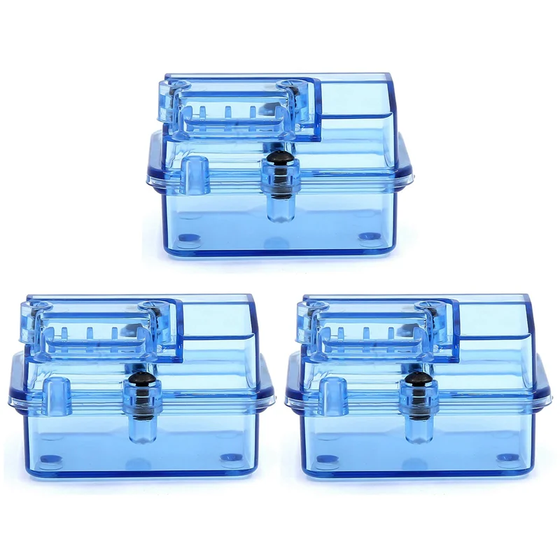 【Sleek Design】3X Blue Plastic Waterproof Receiver Receiving Box For Huanqi 727 / Slash RC Car Upgrade Parts