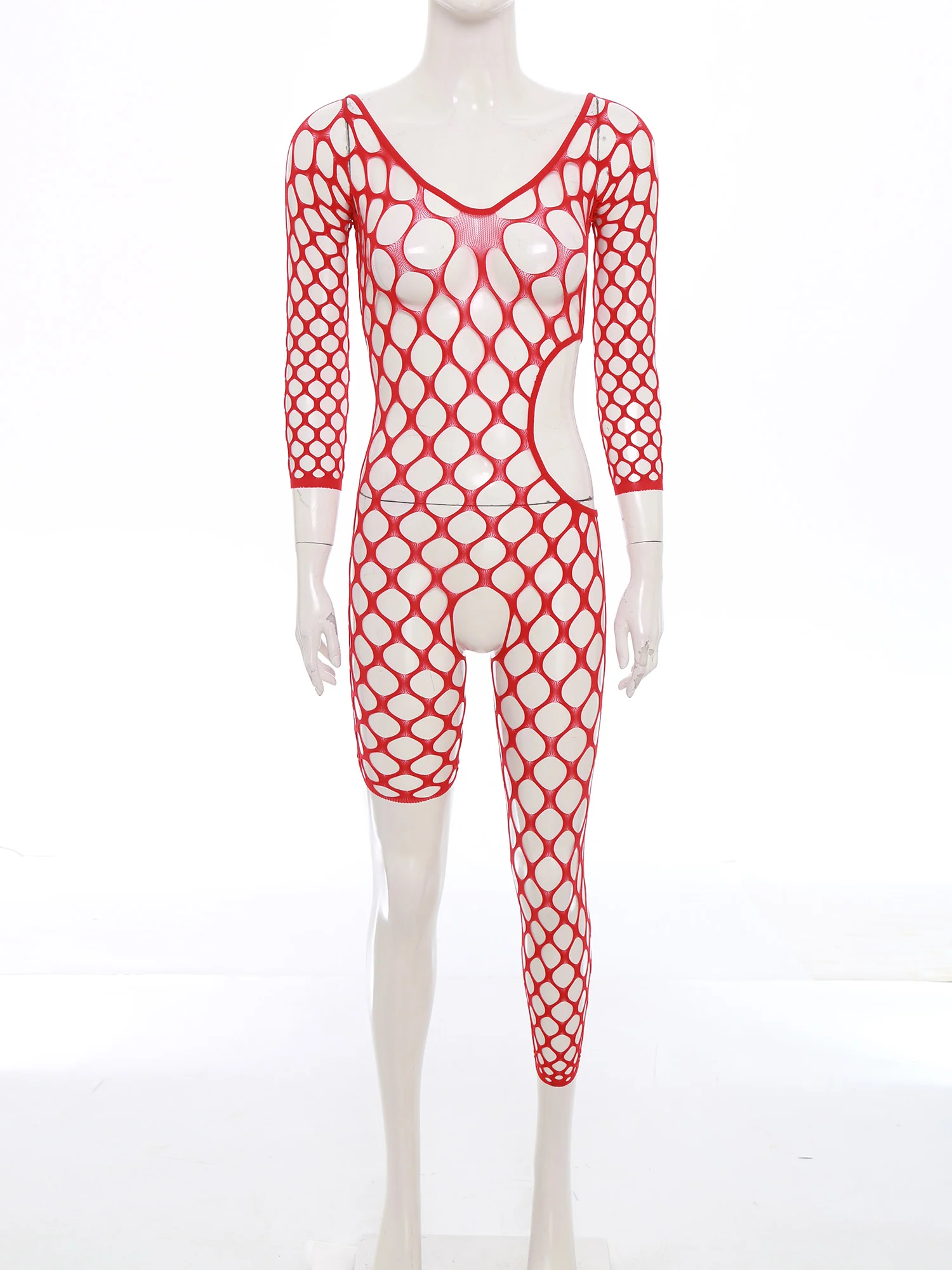 Body Sexy de rejilla elástico para mujer, mono transparente con corte lateral, piernas irregulares, abertura en la entrepierna, mono ajustado, traje de baño para cubrir