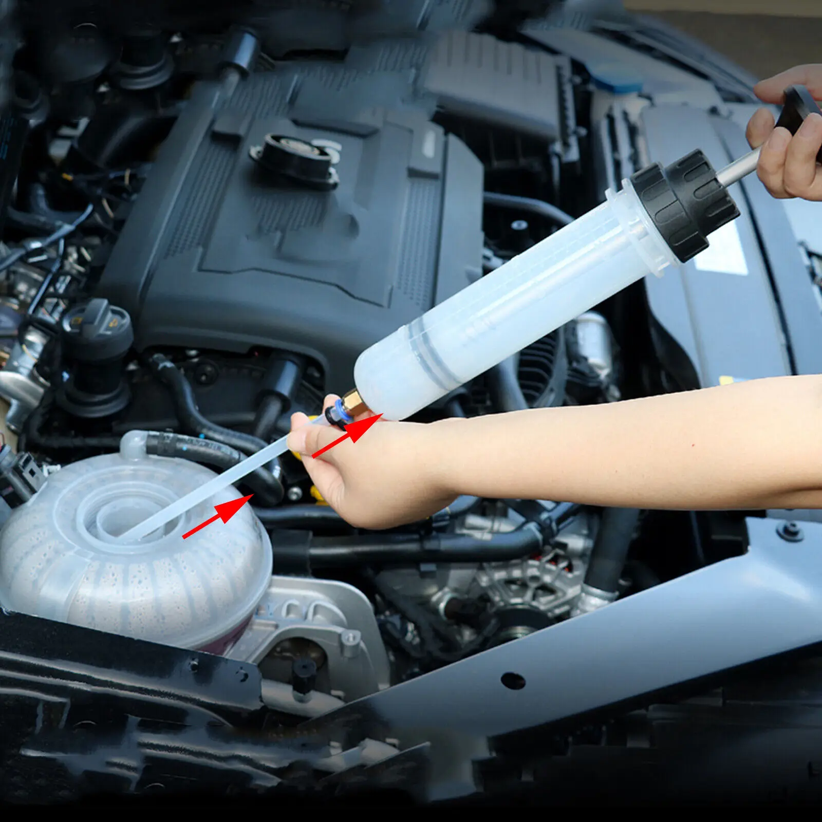 

200cc Car Oil Change Brake Bleeder Fluid Pump Extractor Filling Syringe Bottle Hand Tool Universal For Truck Motorcycle Vehicles