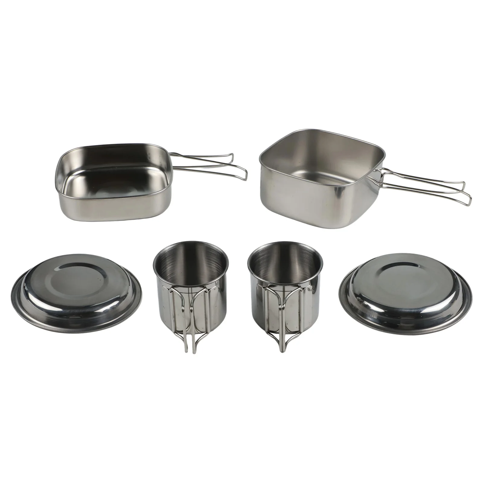 Outdoor For Camping Cookware Set Stainless Steel Crockery with Stackable Design for Easy Storage and Transport