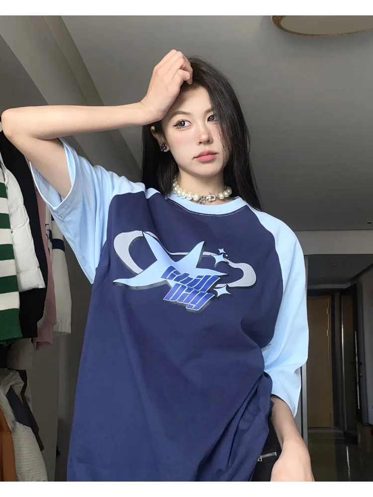 Y2K Korean Vintage Streetwear Casual Acubi Harajuku Egirl Short Sleeve T-Shirts Grunge Aesthetics Oversized Tees Tops Clothes