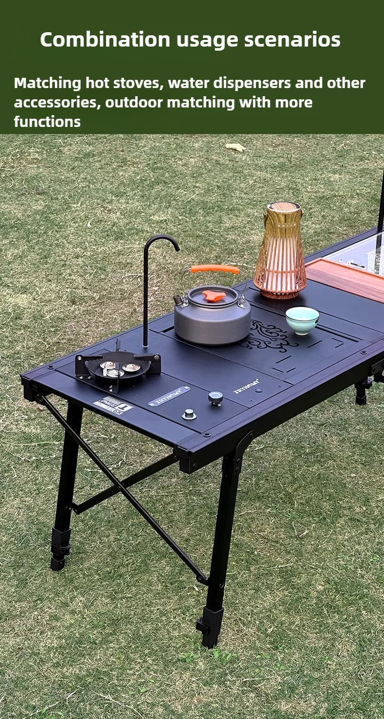 Outdoor Camping IGT Tisch IGT 4-Einheiten Tisch Tragbare Aluminiumlegierung Ultraleicht Klapp Camping Schreibtisch BBQ Picknick IGT Tisch Neu – Detail 7