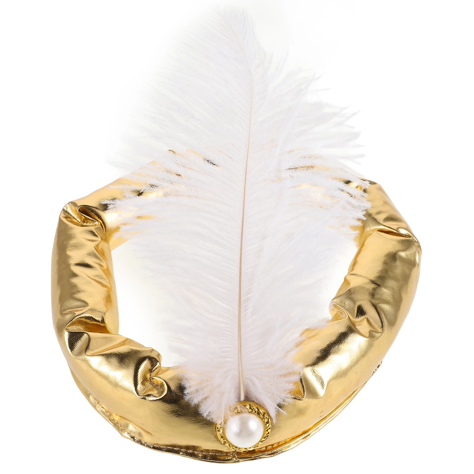 

Exquisite Handcrafted Indian Prince Hat With Plume Festival Headdress Cosplay Party Prop Arabian Style Decor Headwear