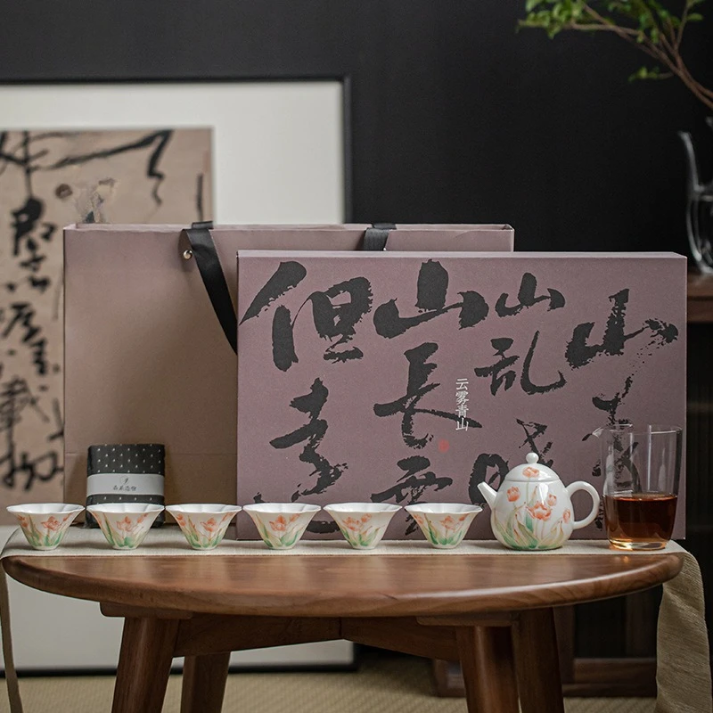 Hand painted Yujin ** tea set Household teapot with gift box