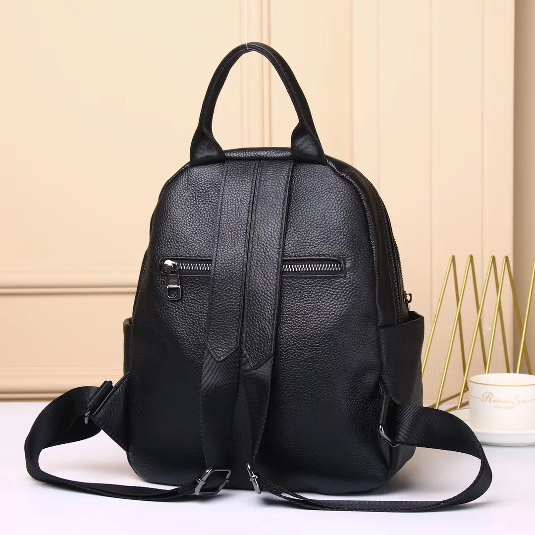 New Fashion Genuine Leather Women Backpack Luxury Brand Female Real Natural Leather Ladies Girl Student Casual Backpacks