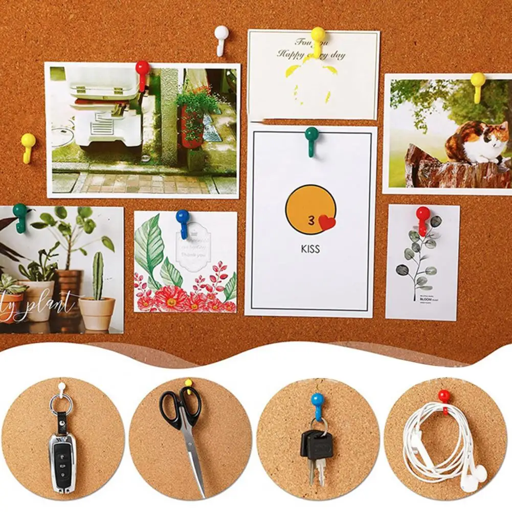 ผ้าม่านพลาสติกแหวนตกแต่ง Push Pin Hooks สําหรับ Cork Bulletin Board ตะขอพลาสติกสําหรับยุงตาข่ายตะขอสําหรับ Home Office