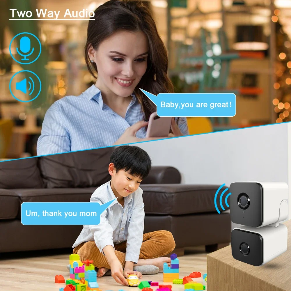 4K Tuya Mini Dual Lens Indoor Wifi PTZ Security Camera Auto Tracking 2 Way Audio Smart Life Home Wireless Baby Monitor Camera