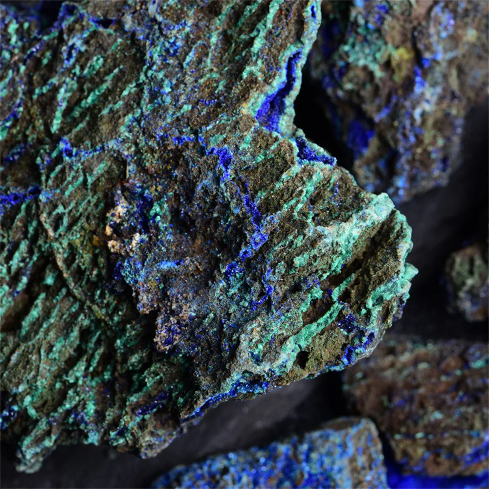 Natural Crystal Azurite Raw Stone Azurite And Malachite Symbiotic Energy Raw Stone Specimen Decoration