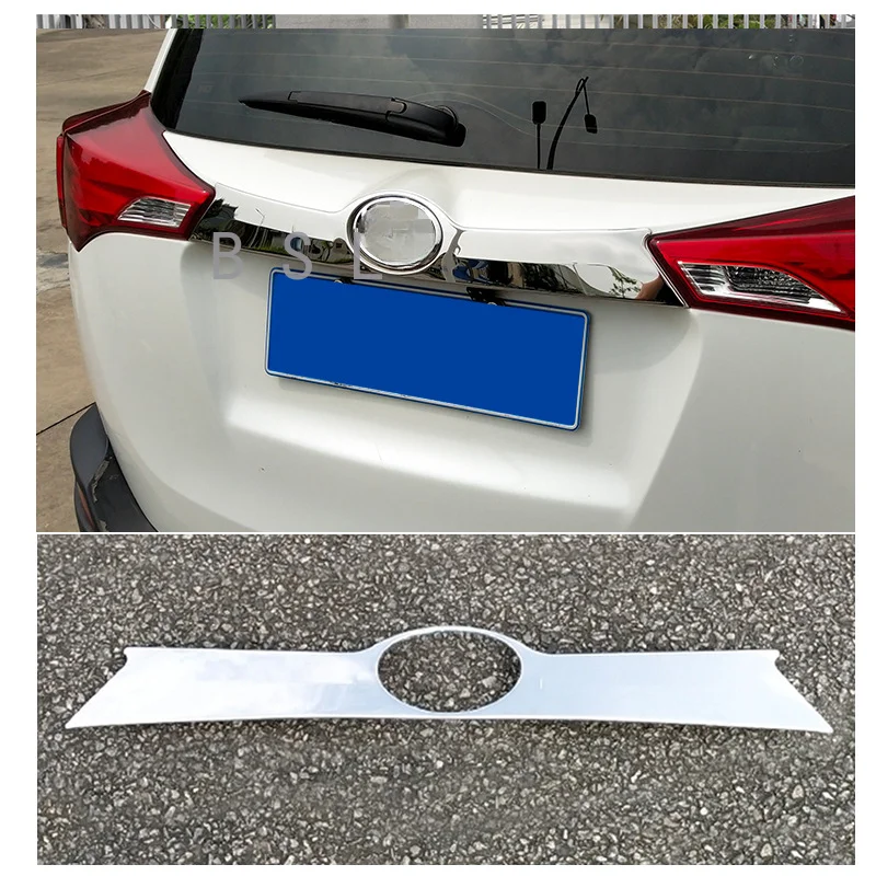 For Toyota RAV4 RAV 4 2013 2014 2015 Stainless Steel Car Rear Trunk Lid Cover Trim Taigate Molding Strip Sticker Accessories