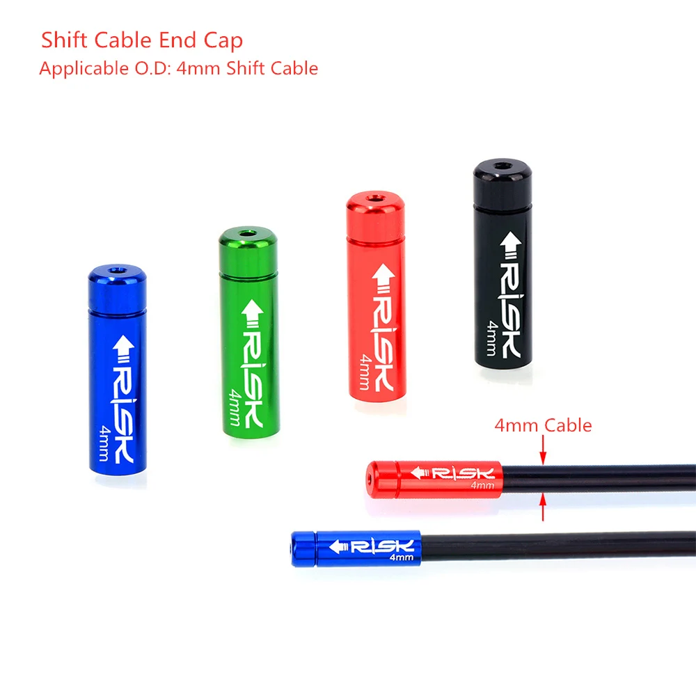 10pcs RISK Bicycle Cable End caps Shift/Brake Cable Shirt Sheath MTB Road Bike Parts Fits 4mm 5mm Line Pipe Waterproof Dust Caps