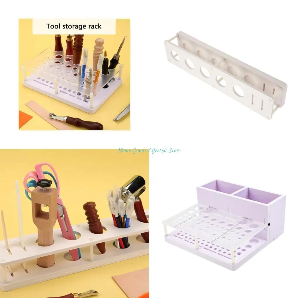 

E74E практичный кожаный органайзер для инструментов из ПВХ, кожаный перфоратор, стеллаж для хранения инструментов, полка для