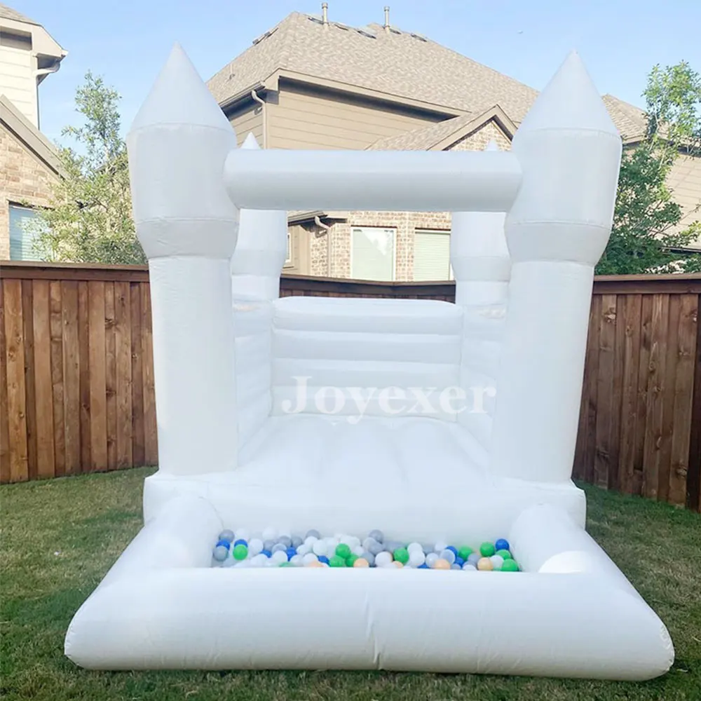 Mini castello gonfiabile per buttafuori Casa di rimbalzo gonfiabile per bambini bianca con piscina con palline