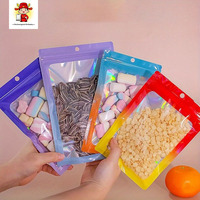 50/100Pcs Holographic Zipper Bags, Cute Cartoon Jewelry candy Snack Plastic Storage Packaging for Christmas New Year Party Gifts