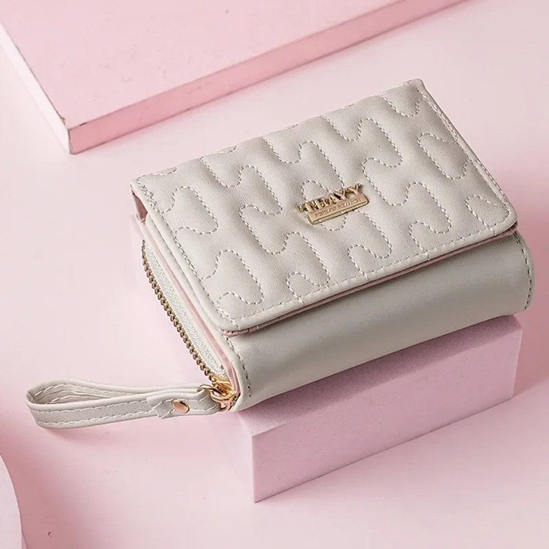 Small Women\'s Wallet Leather Mini Female Wallets Fashion Coin Purse Card Holders Ladies Money Bag Caibu Zipper