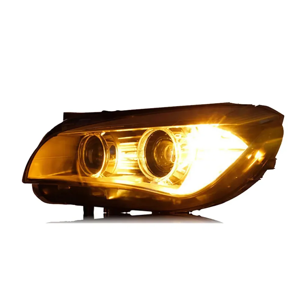 مجموعات المصابيح الأمامية للسيارة BMW X1 E84 2010-2015 المعدلة مع مصباح زينون بعدسة ضوء النهار LED عالي الجودة #4