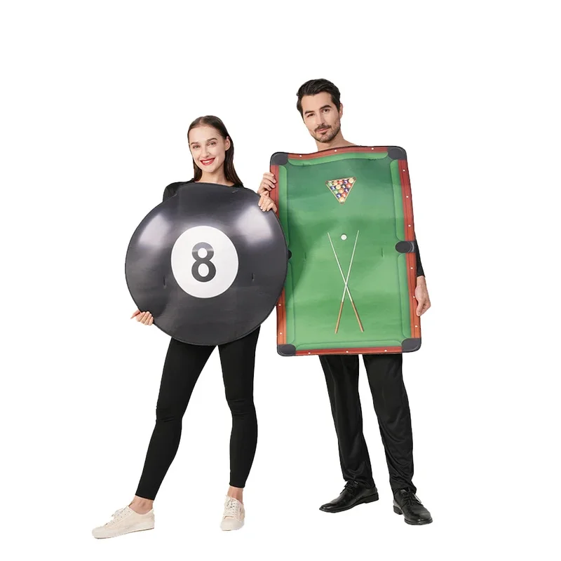 

2-piece Cosplay Billiards Table Tennis Costume For Adult Couples, Carnival Stage Performance Disguise Outfit Party Costume