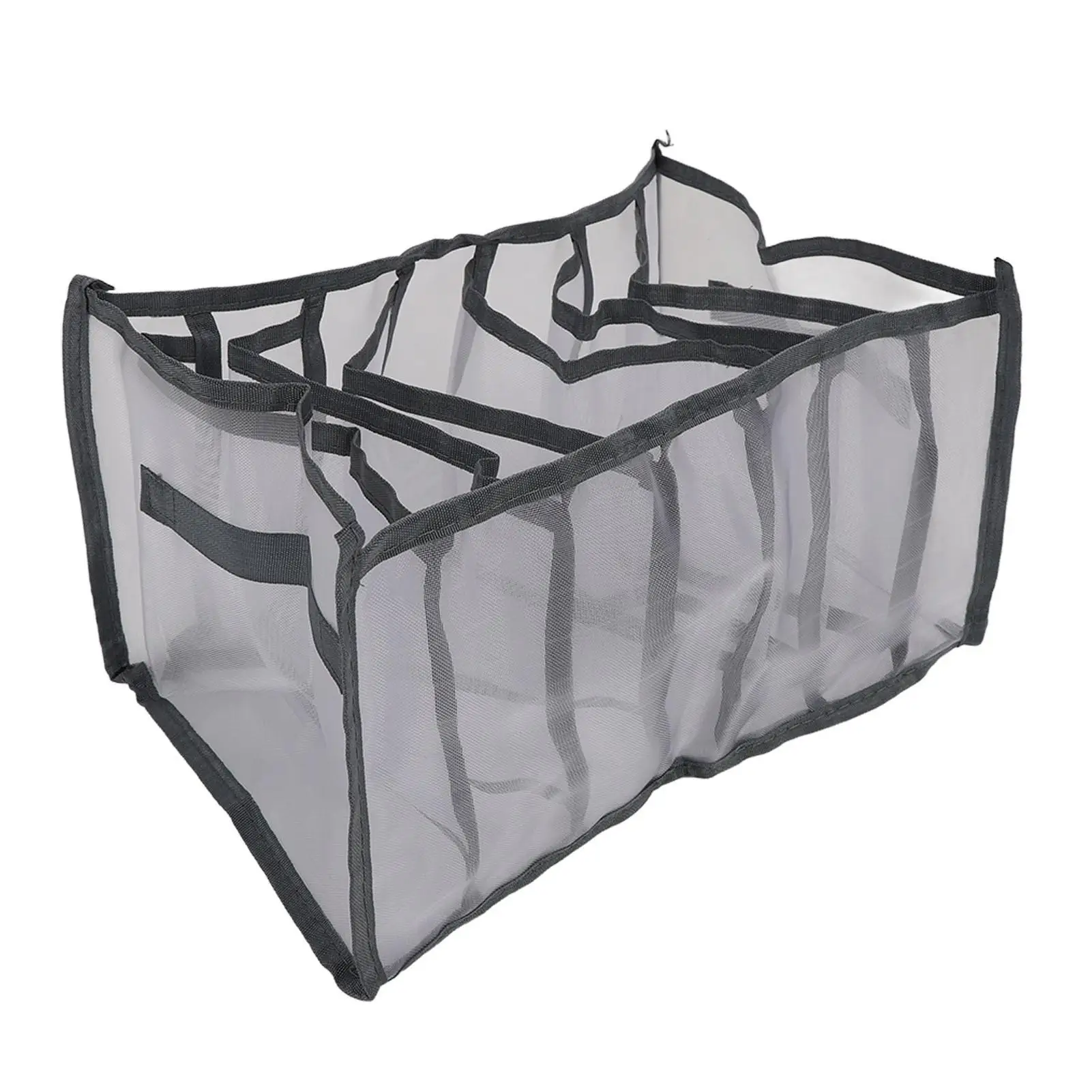 Washable Foldable 7-Grid Nylon Organizer for stockings & Small Clothes Storage