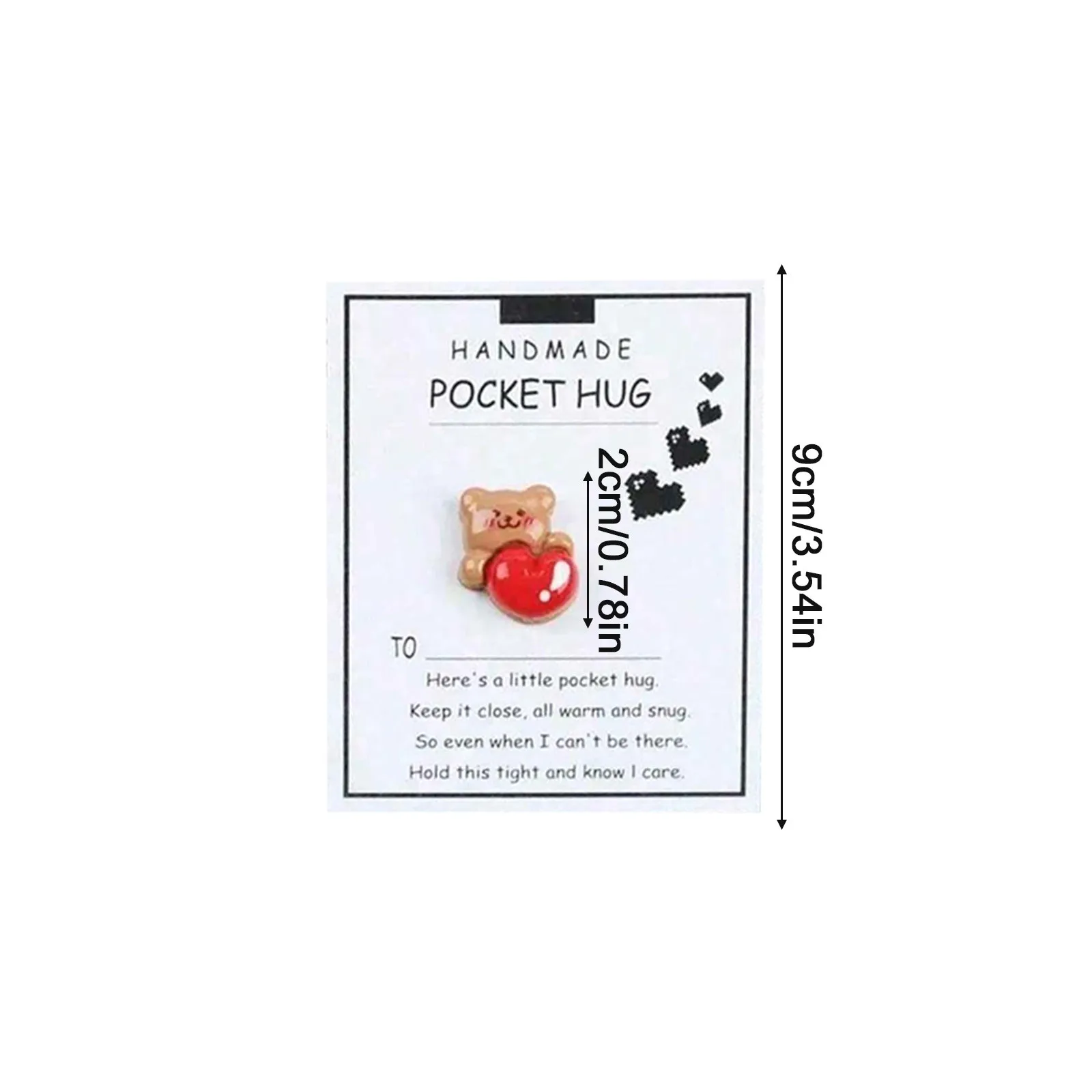 1/10 قطعة بطاقة عناق الجيب اليدوية مع الراتنج الحب الدب لعيد الحب الصداقة تشجيع وعطلة تحيات #6
